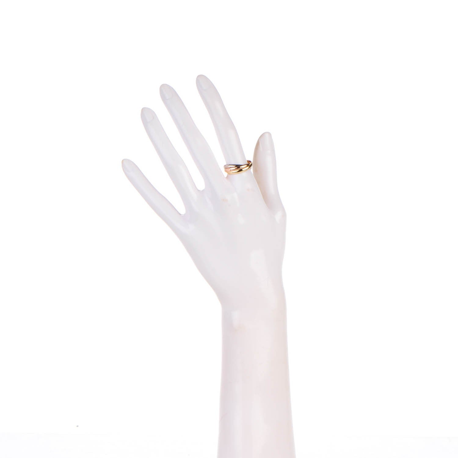 Cartier 18K Pink Yellow White Gold Small Trinity Ring 54 7 2 of 5