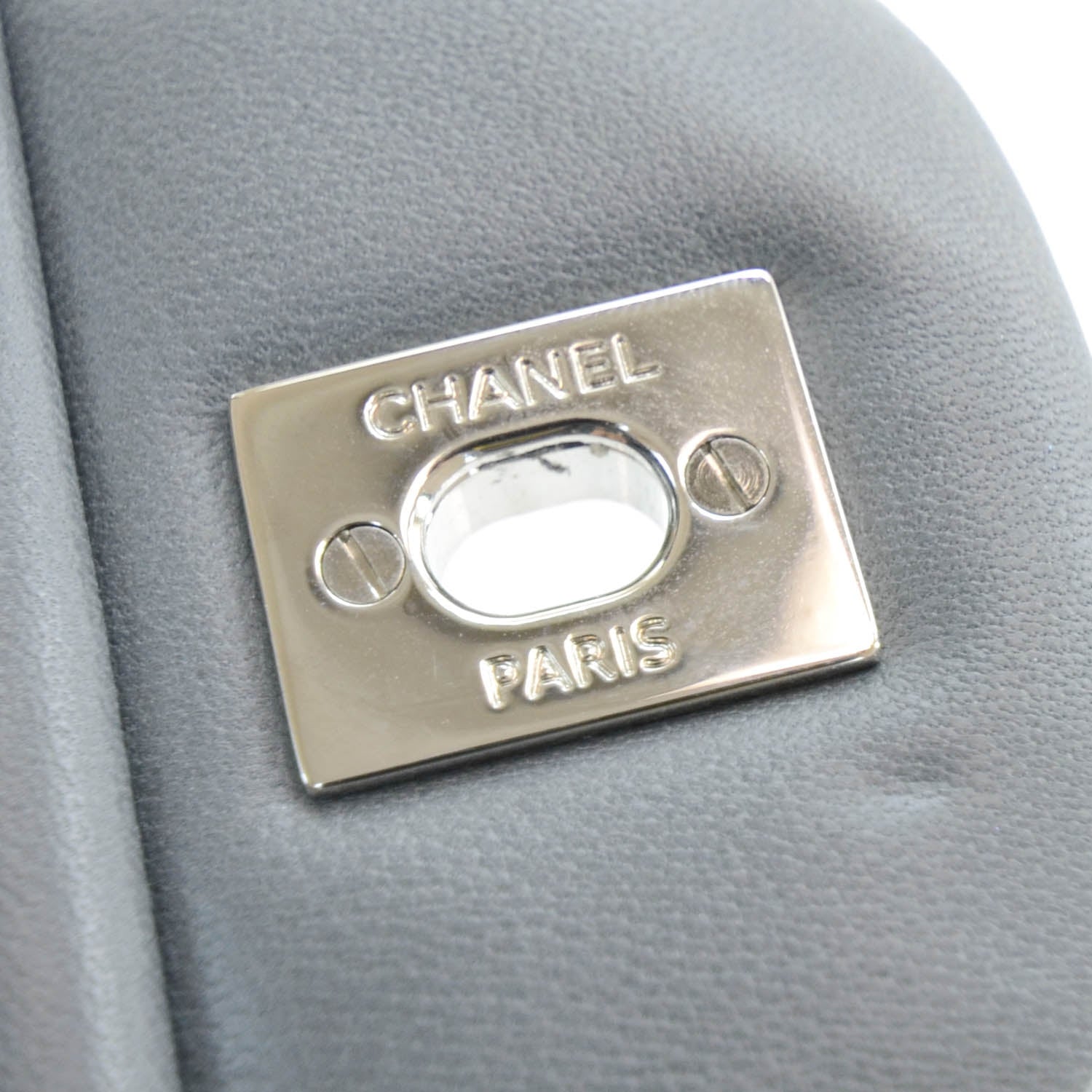 Chanel Patent Quilted Jumbo Flap Bag Grey 10 of 12