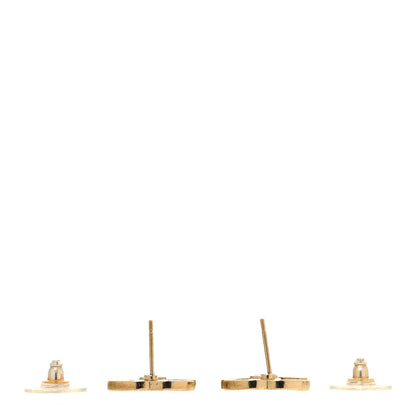 Chanel Metal Crystal CC Earrings Gold 3 of 5