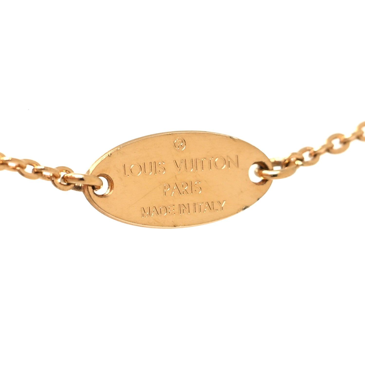 Louis Vuitton Nanogram Name Tag Necklace Gold 5 of 6