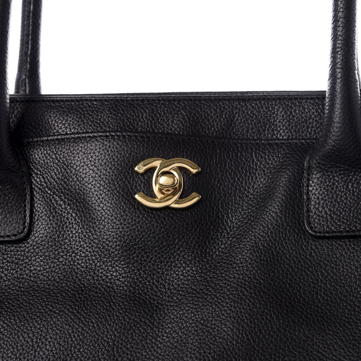 Calfskin Tall Cerf Tote Black