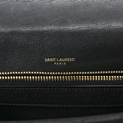 Saint Laurent Sheepskin Matelasse Chevron Monogram Large College Satchel Black 6 of 11