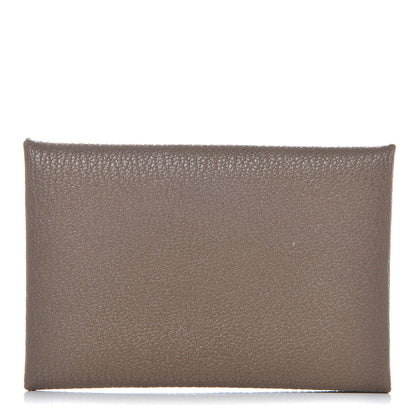 Hermes Chevre Mysore Calvi Card Case Etoupe 1 of 7