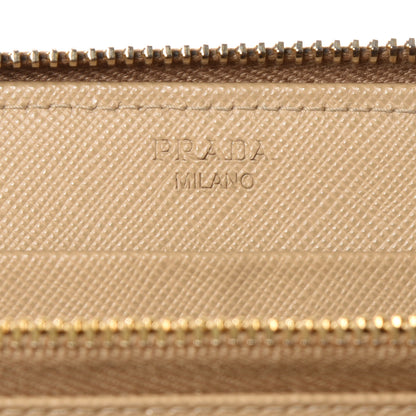 Prada Saffiano Metal Zip Around Wallet Sabbia 5 of 8