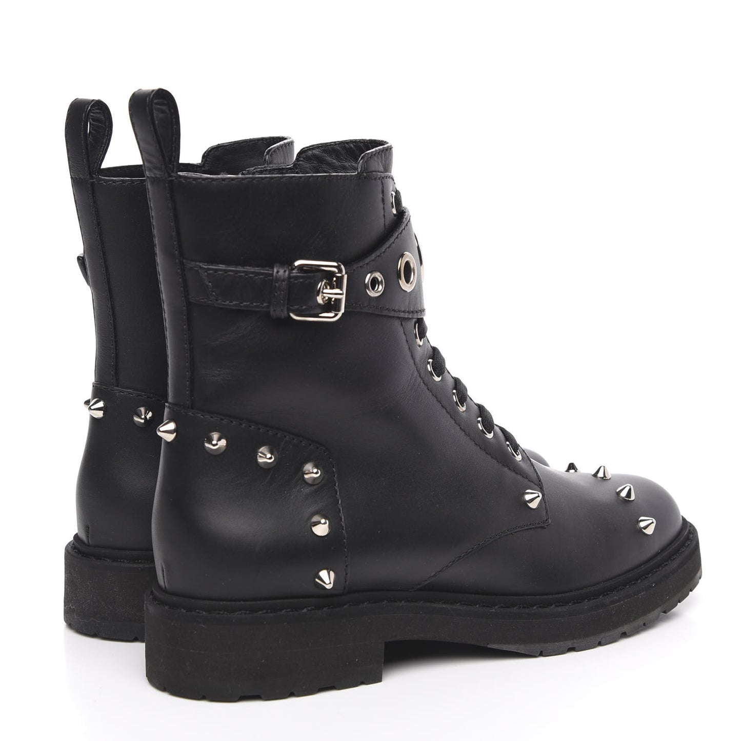 Vitello Studded FF Combat Boots 36 Black
