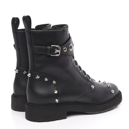 Fendi Vitello Studded FF Combat Boots 36 Black 4 of 6