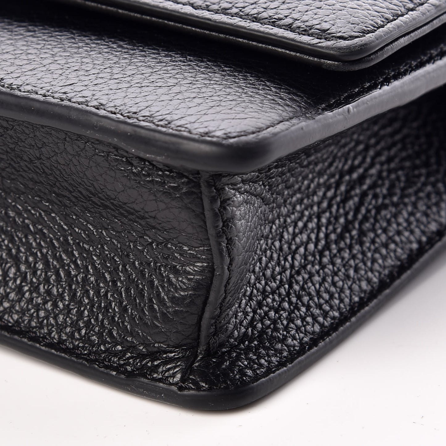 Grained Calfskin Palazzo Chain Evening Bag Black