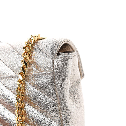 Saint Laurent Metallic Nappa Matelasse Chevron Classic Monogram Baby Chain Bag Gold 8 of 12