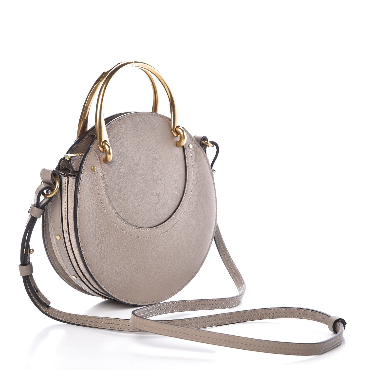 Chloe Smooth Calfskin Suede Patchwork Studded Small Pixie Bag Motty Grey 3 of 6