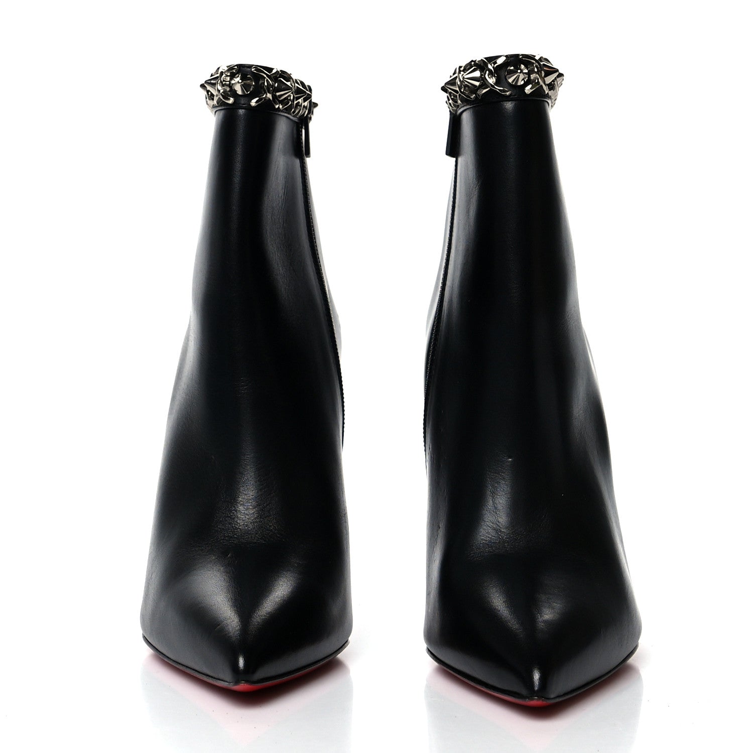 Christian Louboutin Calfskin Chain 100 Booty 39 Black 2 of 9