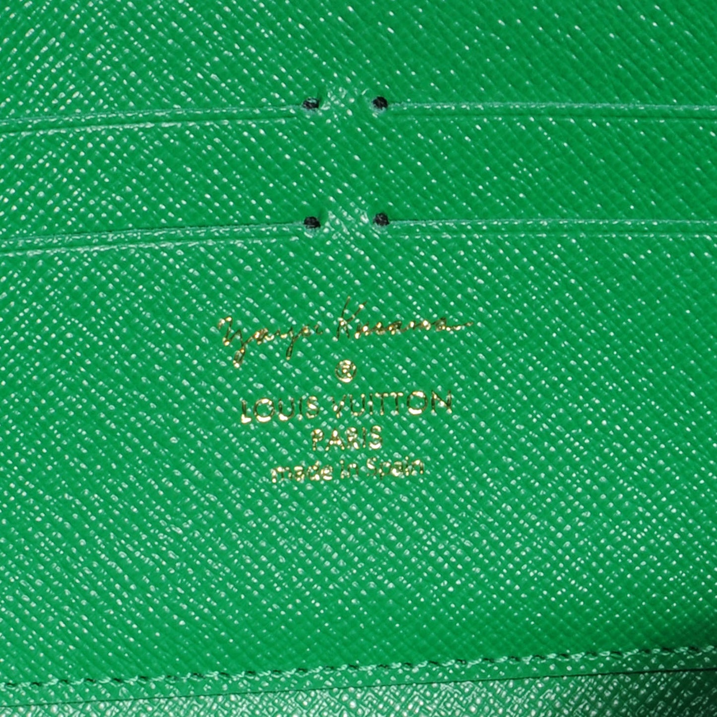 Monogram Kusama Pumpkin Dots Zippy Wallet Green