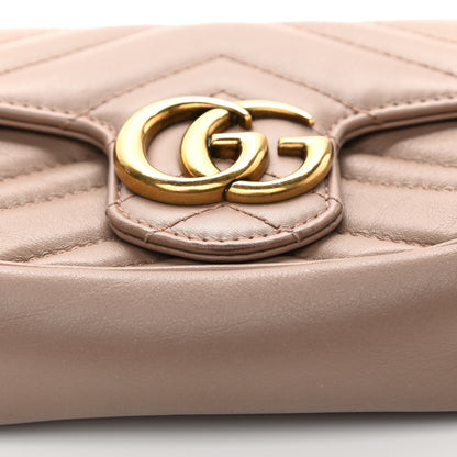 Gucci Calfskin Matelasse Super Mini GG Marmont Shoulder Bag Porcelain Rose 23 of 26