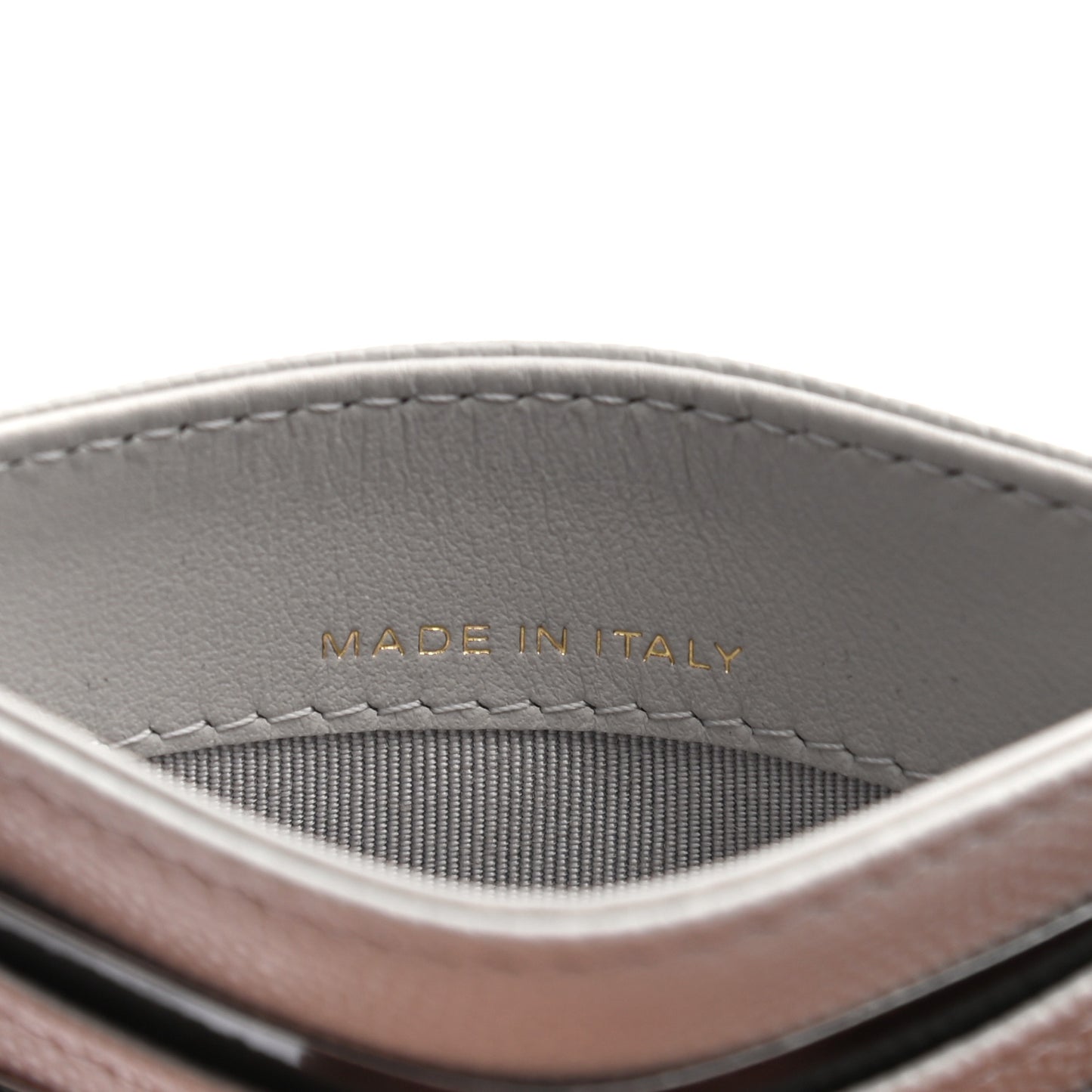 Caviar Quilted Card Holder Grey