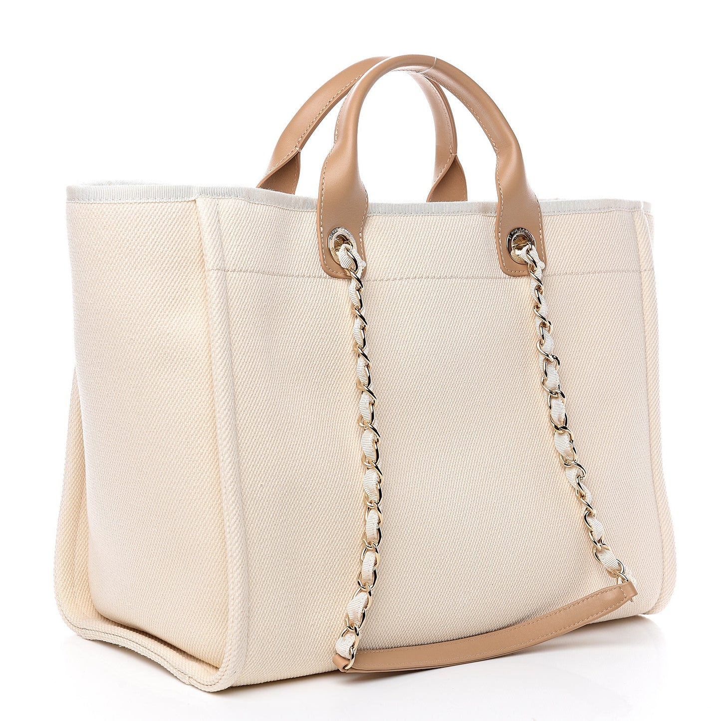 Canvas Pearl Large Deauville Tote Ecru Beige