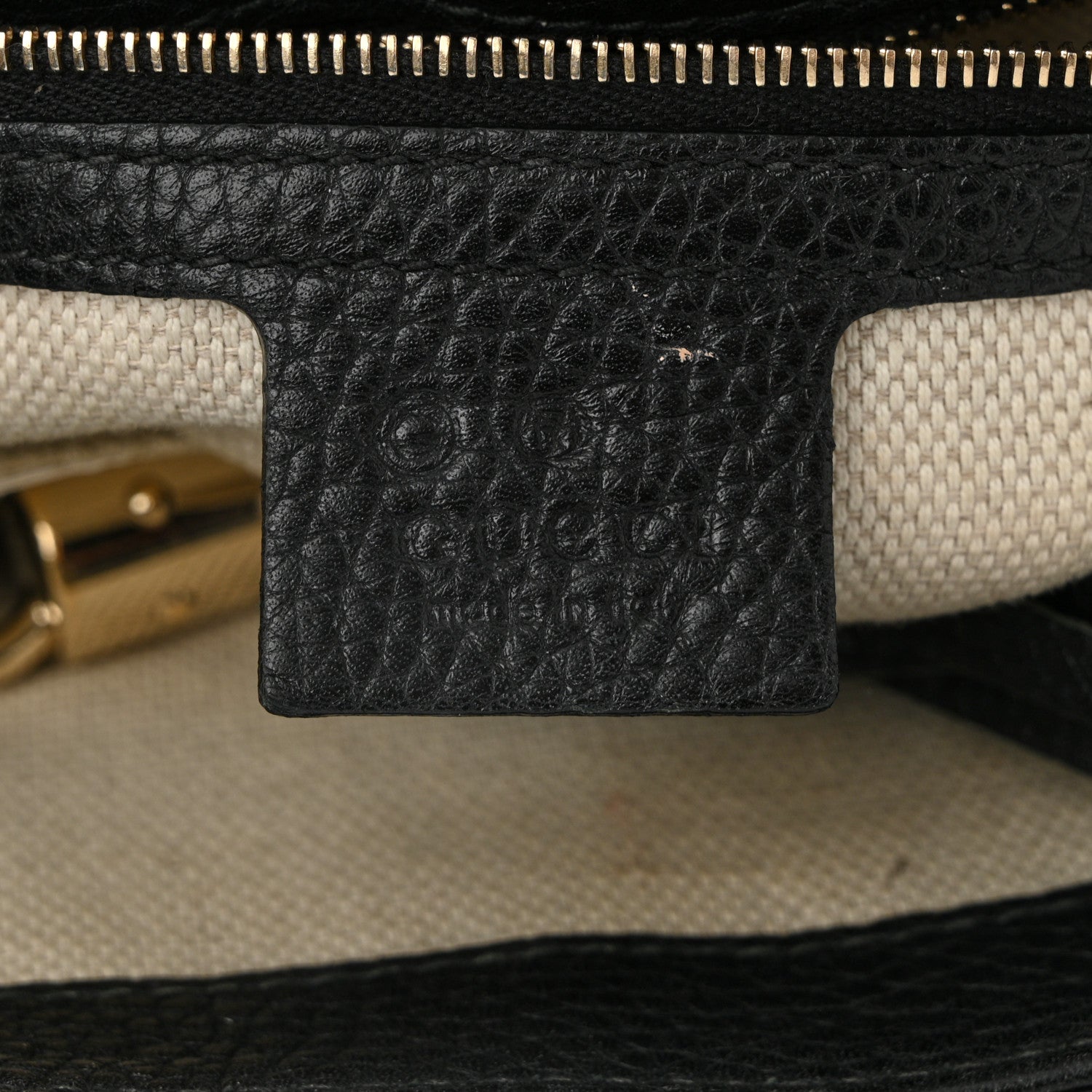 Gucci Pebbled Calfskin Medium Soho Flap Crossbody Black 6 of 11