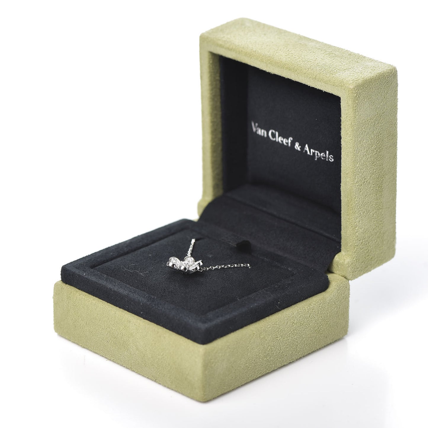 18K White Gold Diamond Mini Frivole Pendant Pave Necklace
