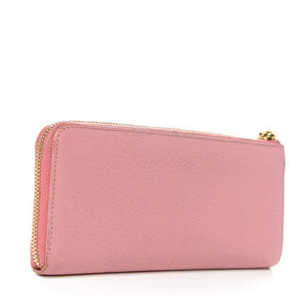 Miu Miu Goatskin Madras Zip Around Wallet Rosa 2 of 10