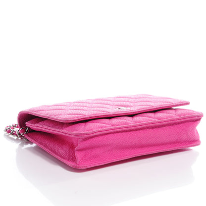 Chanel Iridescent Caviar Wallet on Chain WOC Hot Pink 4 of 8