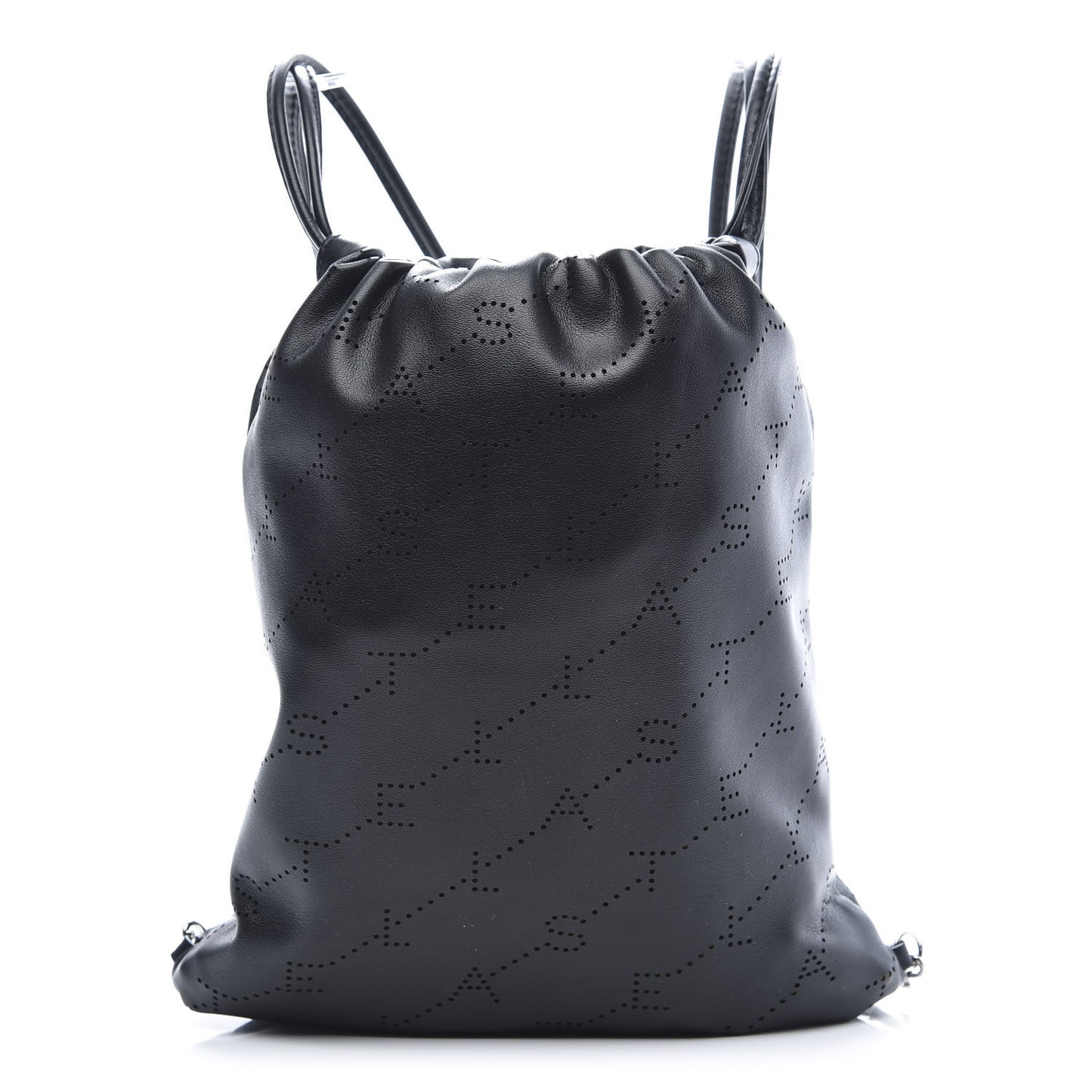 Eco Alter Nappa Perforated Logo Mini Drawstring Backpack Black