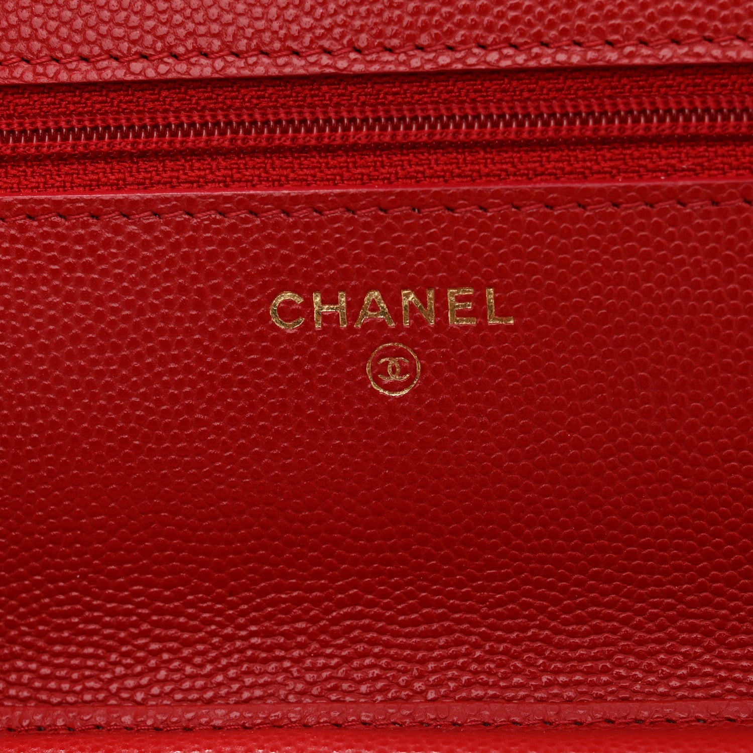 Chanel Caviar Quilted Wallet on Chain WOC Red 6 of 11
