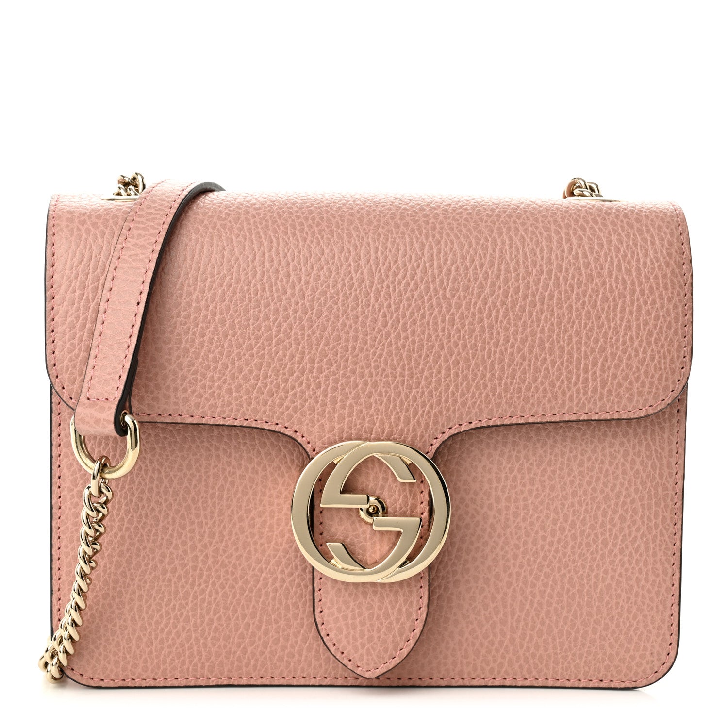 Gucci Dollar Calfskin Small Interlocking G Shoulder Bag Soft Pink 1 of 9