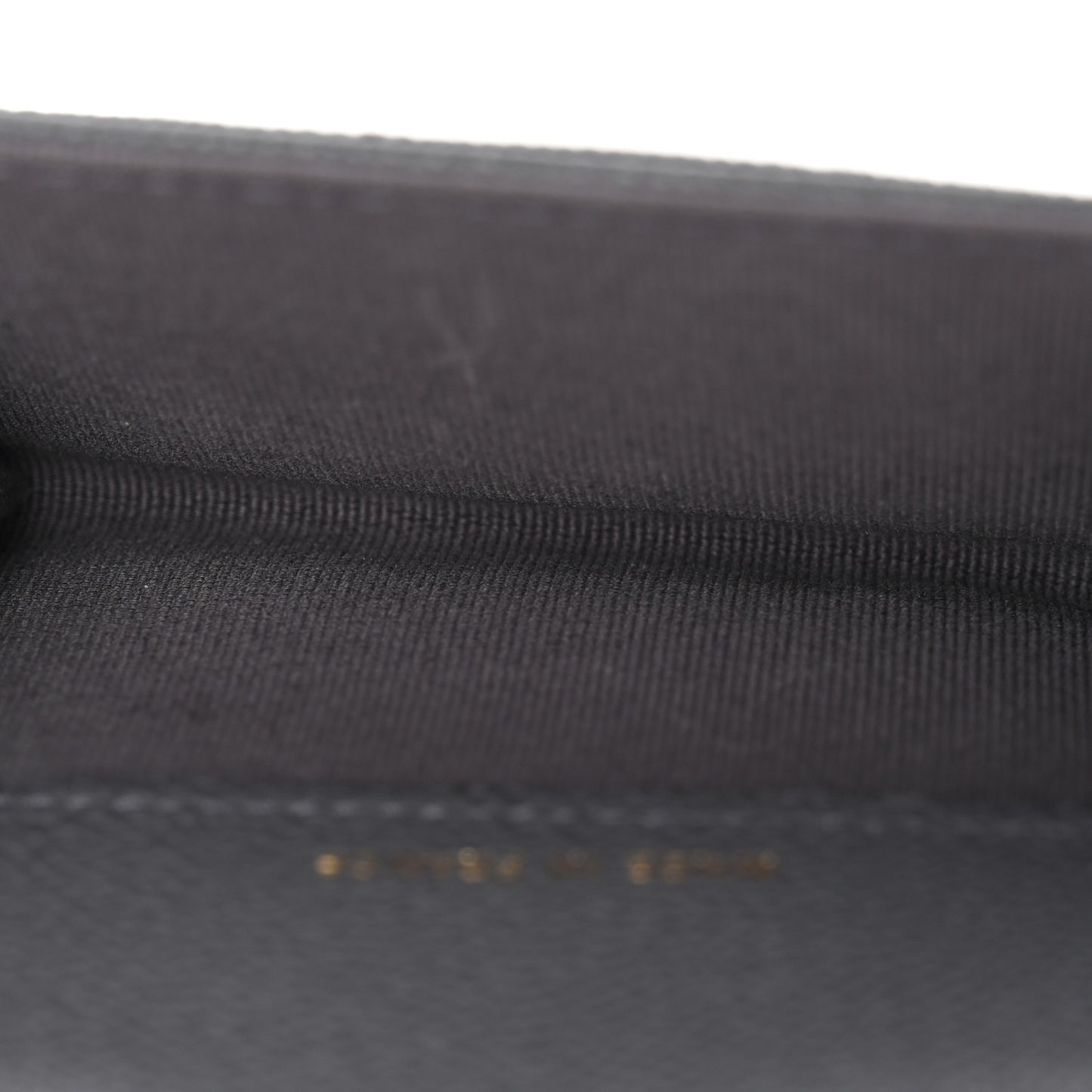 Caviar Quilted Flap Card Holder Wallet Dark Grey