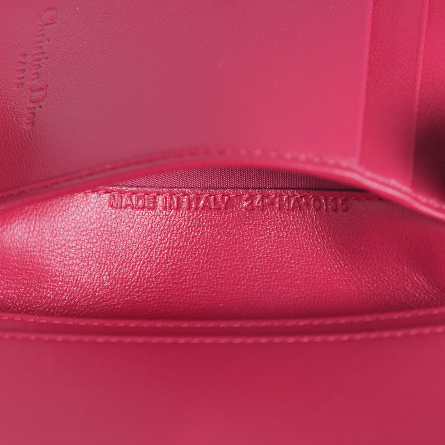 Christian Dior Lambskin Cannage Small Lady Dior Flap Card Holder Fuchsia 7 of 8
