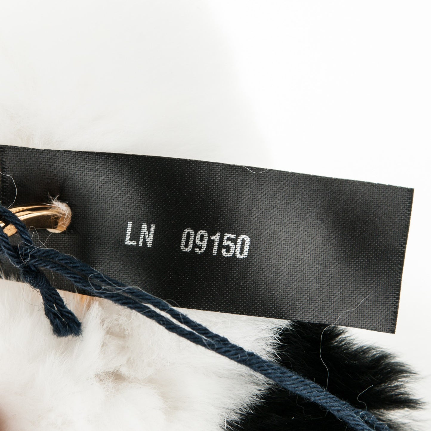 Fur Rabbit Charm White Black
