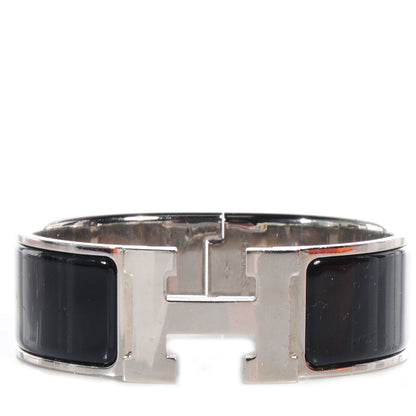 Hermes Enamel Clic Clac H Bracelet Wide PM Black 1 of 5