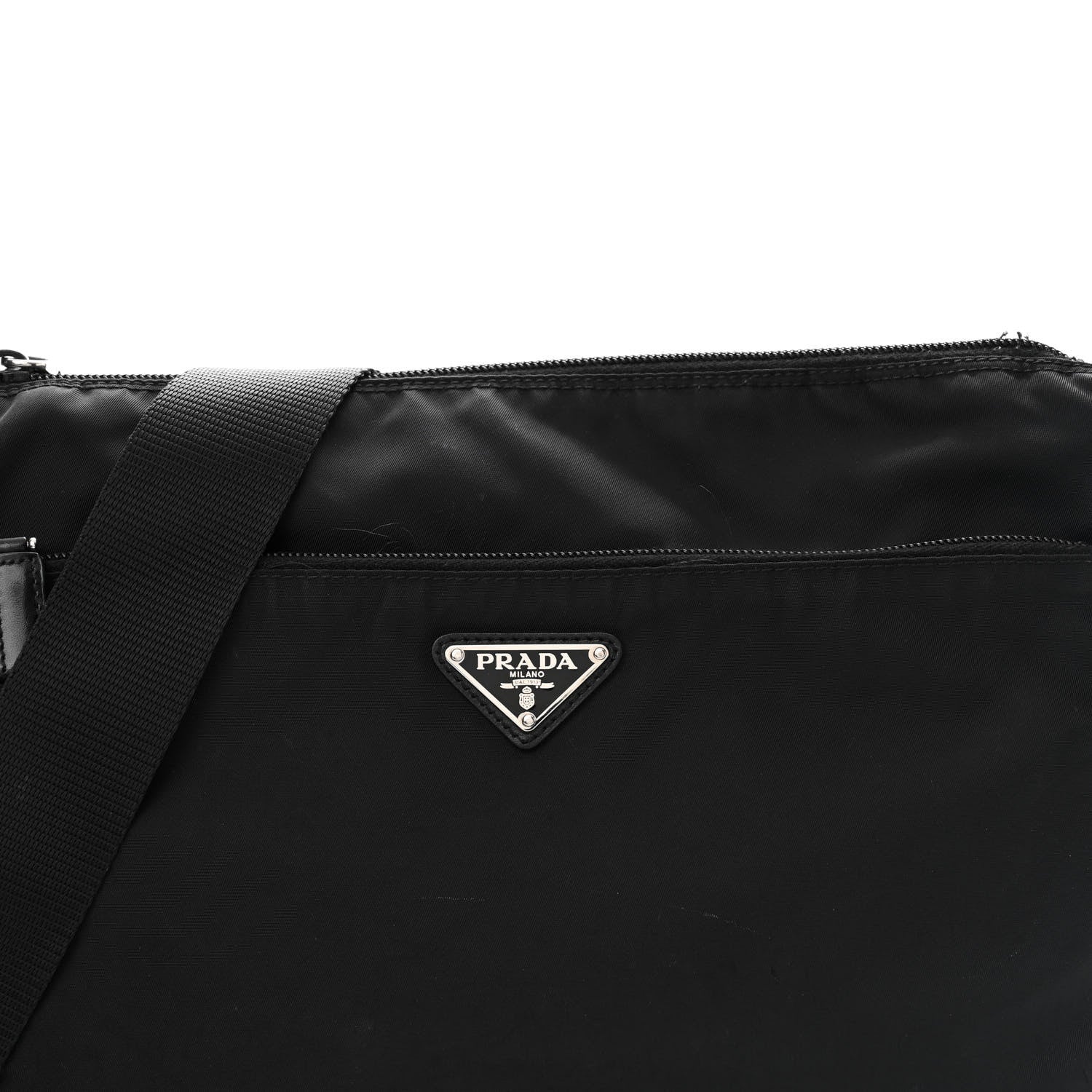 Prada Tessuto Nylon Messenger Bag Black 7 of 13