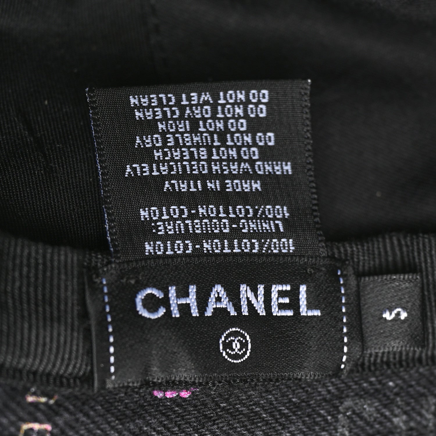 Chanel Denim Mood Cloche Bucket Hat S Black 7 of 7