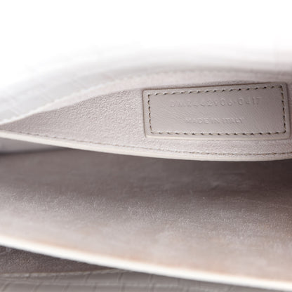 Saint Laurent Calfskin Crocodile Embossed Medium Monogram Sunset Blanc Vintage 10 of 11