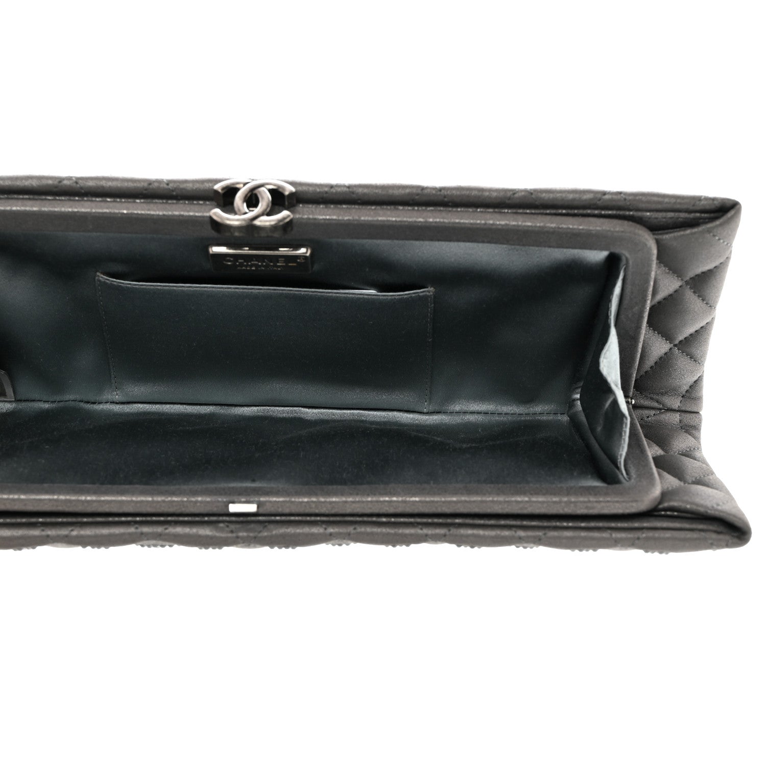 Chanel Iridescent Lambskin Crystal Quilted Clutch Dark Grey 5 of 7