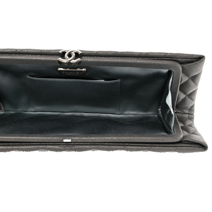 Chanel Iridescent Lambskin Crystal Quilted Clutch Dark Grey 5 of 7