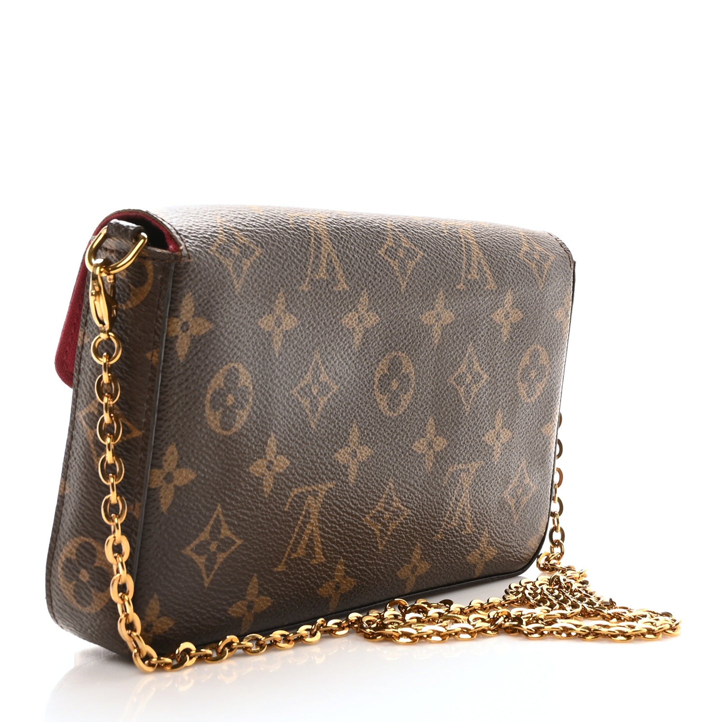 Monogram Pochette Felicie Chain Wallet Fuchsia