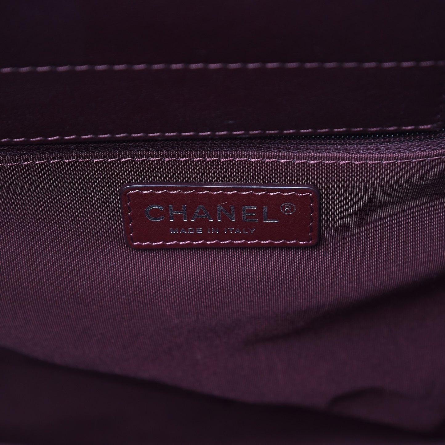 Calfskin Quilted Large Shopping Tote Burgundy