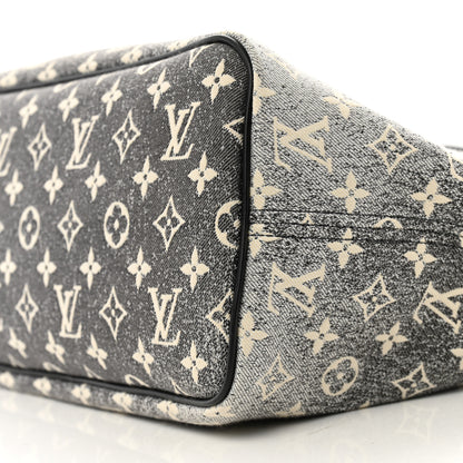 Louis Vuitton Denim Monogram Jacquard Neverfull MM Grey 9 of 9