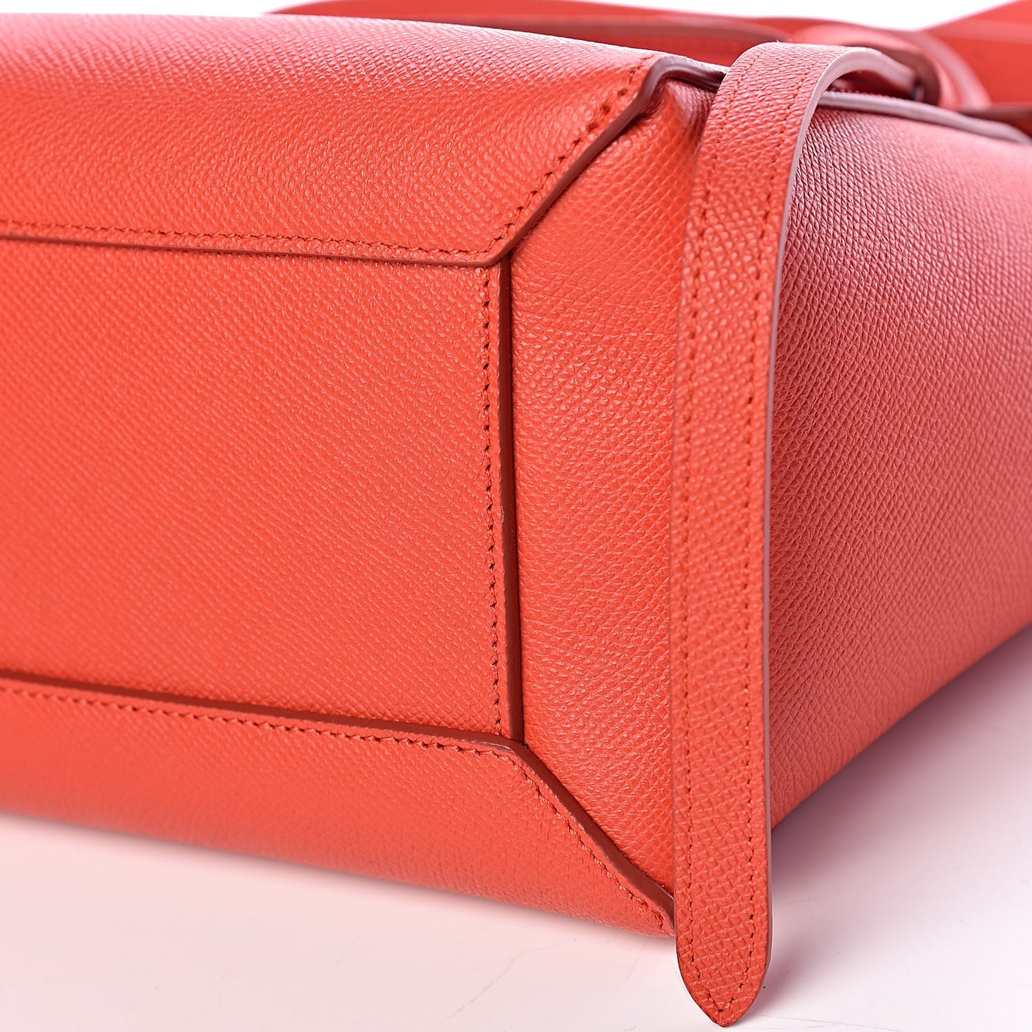 Grained Calfskin Micro Belt Bag Coral