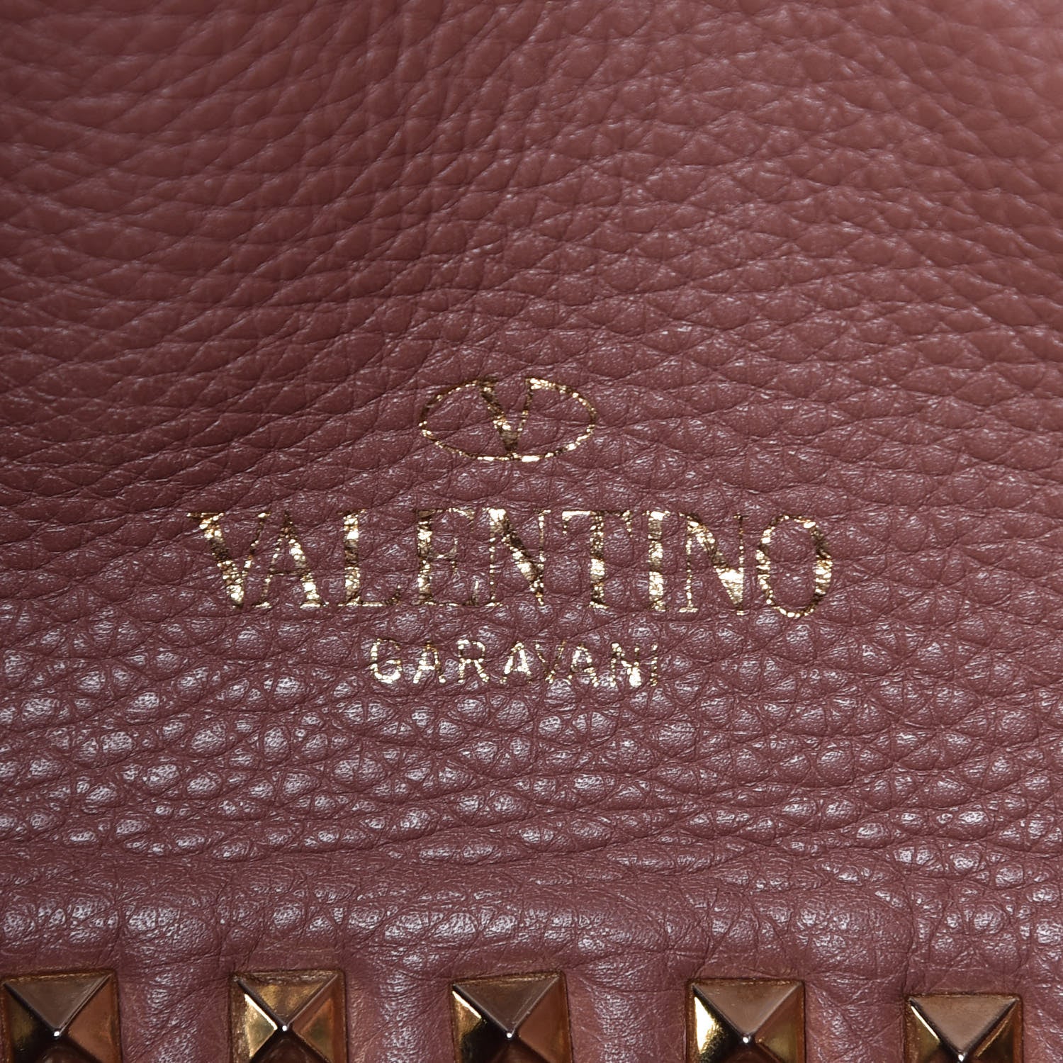 Valentino Garavani Pebbled Calfskin Small Rockstud Reversible Tote Rubin Blush 12 of 14