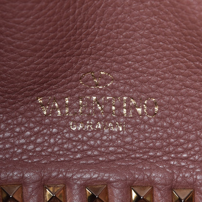 Valentino Garavani Pebbled Calfskin Small Rockstud Reversible Tote Rubin Blush 12 of 14