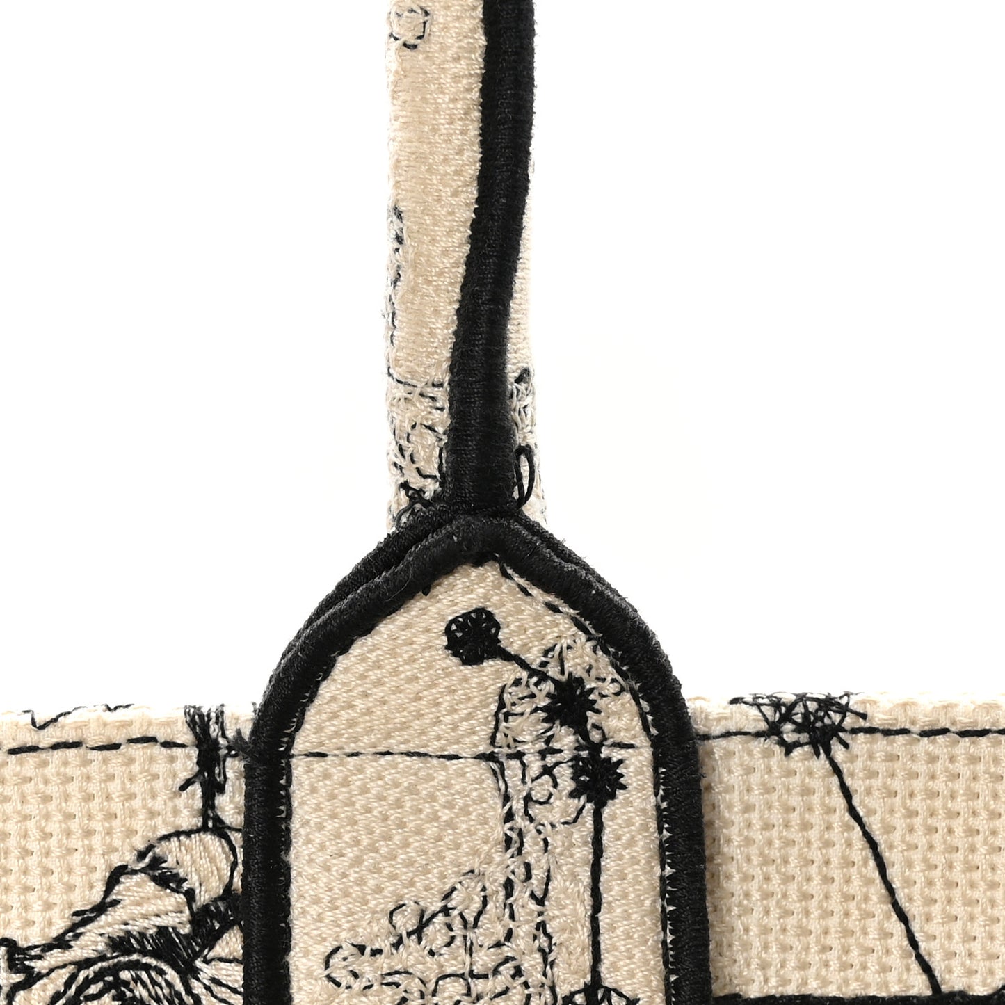 Canvas Embroidered Large Zodiac Toile De Jouy Book Tote Latte
