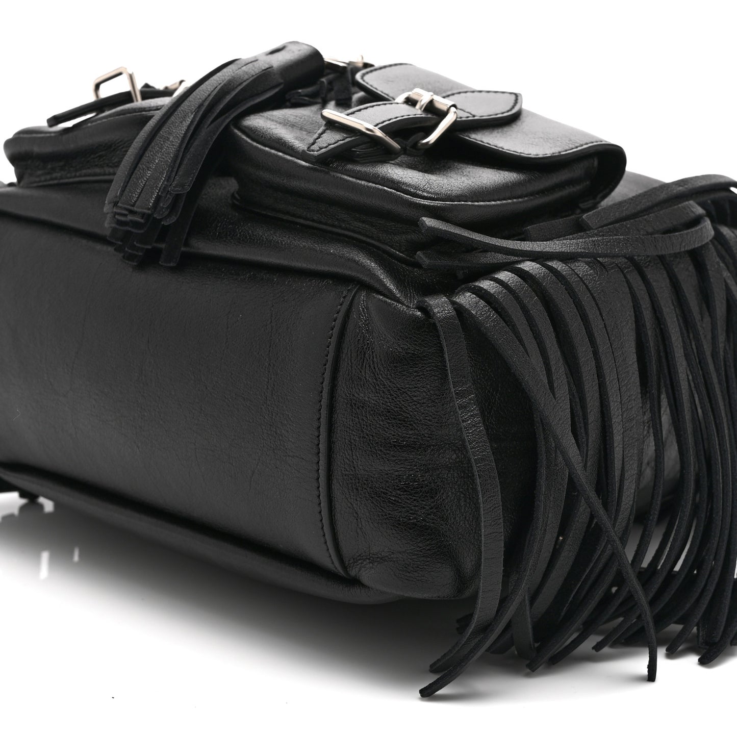 Calfskin Fringe Festival Backpack Black
