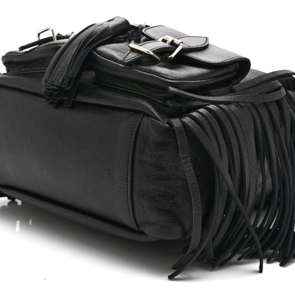 Saint Laurent Calfskin Fringe Festival Backpack Black 10 of 10