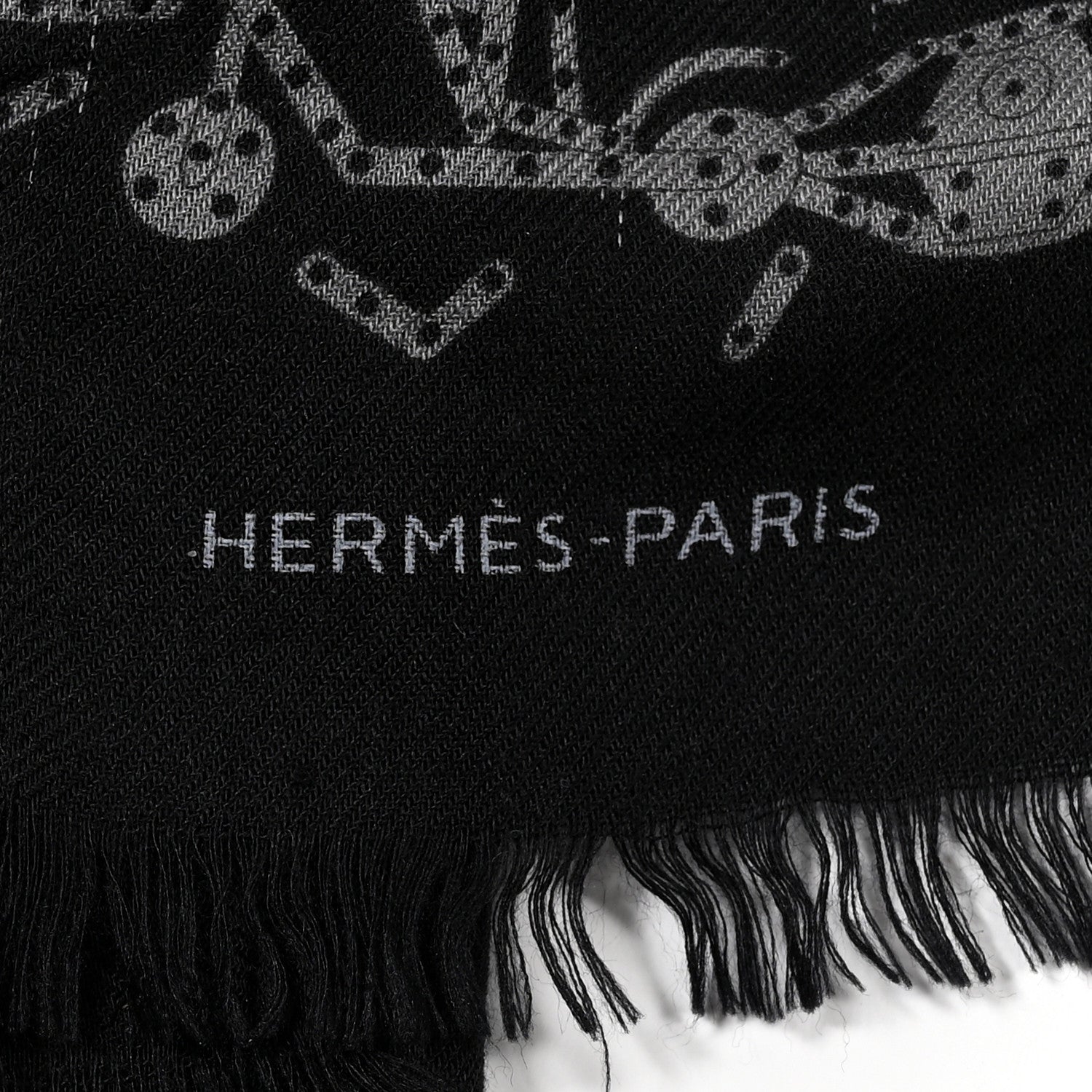 Hermes Silk Cashmere Stole Black 3 of 13