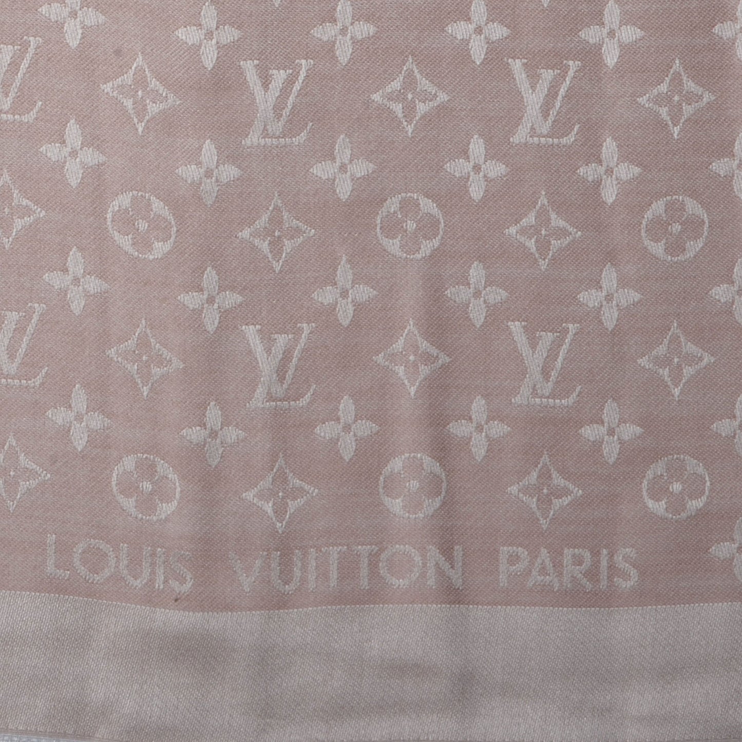 Silk Wool Monogram Denim Shawl Rose