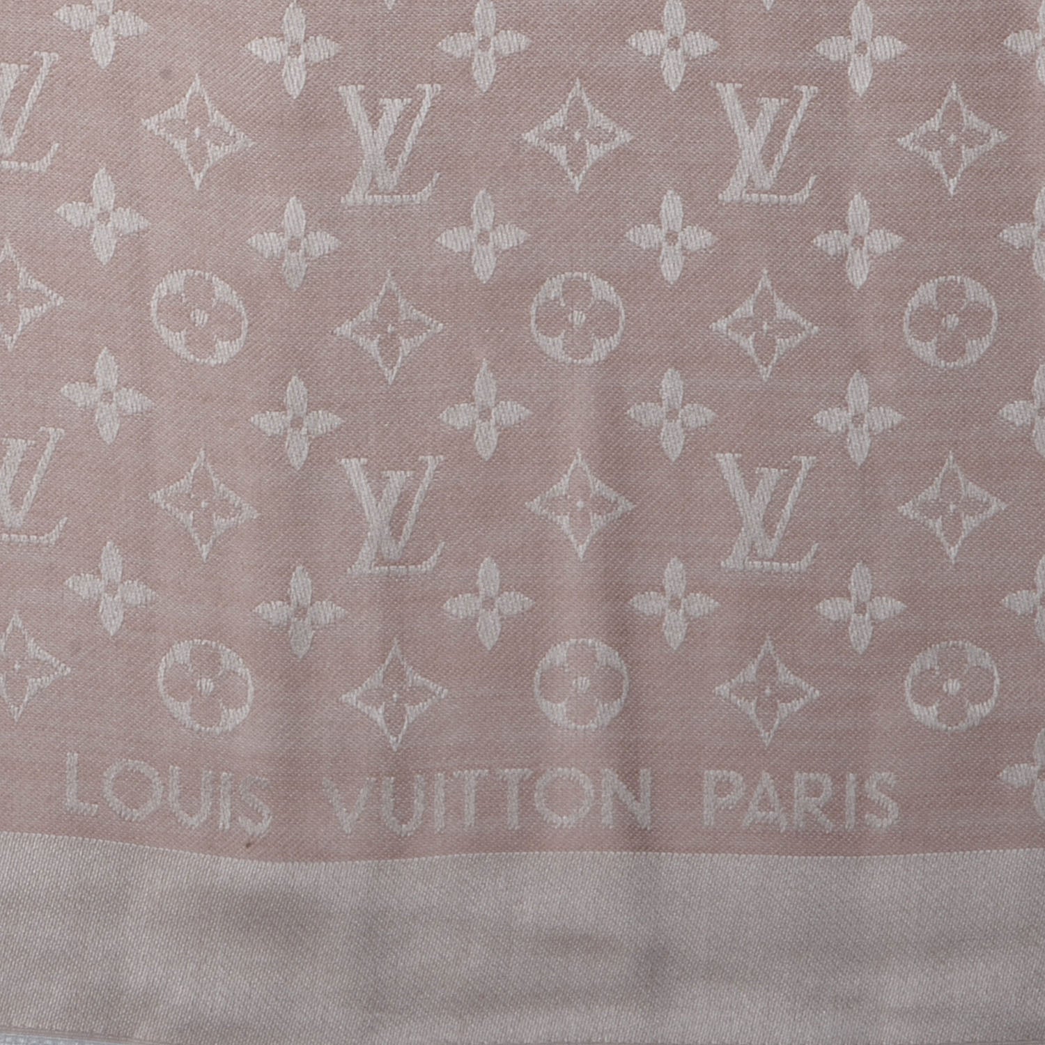 Louis Vuitton Silk Wool Monogram Denim Shawl Rose 4 of 5