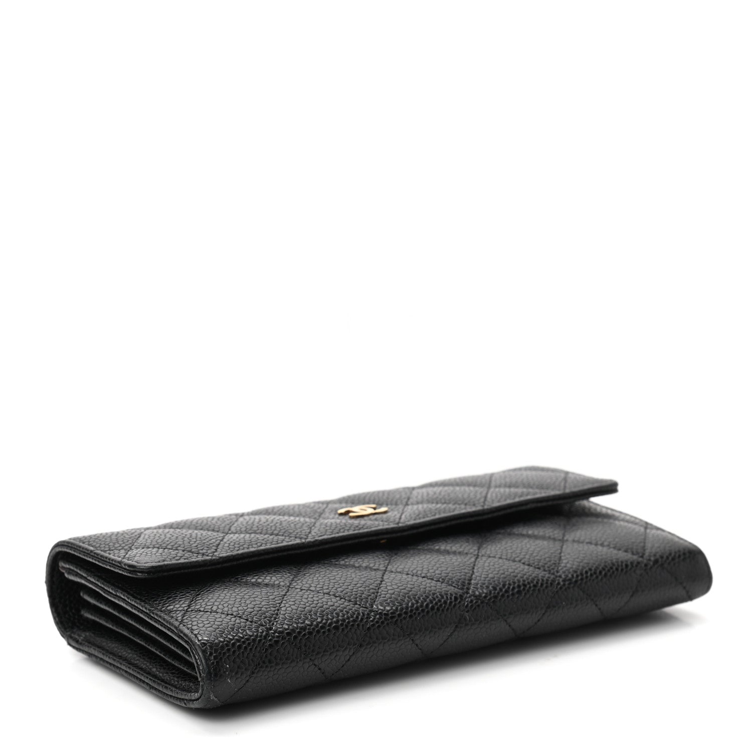 Chanel Caviar Quilted Large Gusset Flap Wallet Black 4 of 10