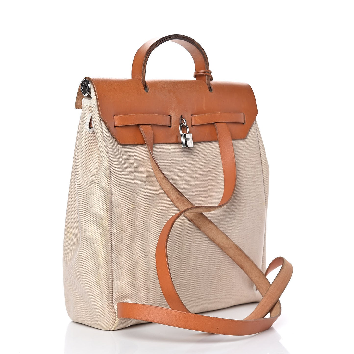 Toile Vache Calfskin Herbag 30 PM Backpack Natural