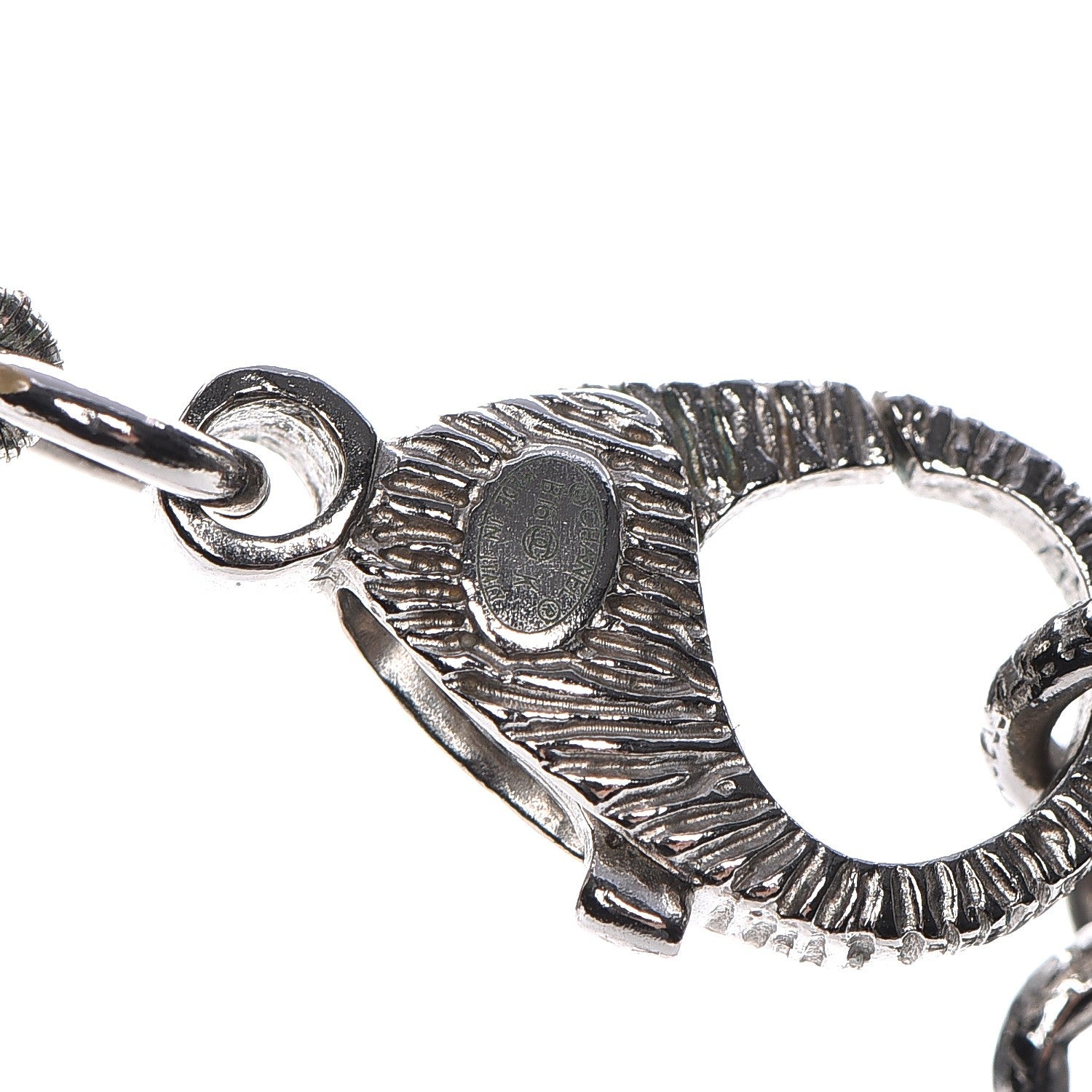 Chanel Pearl Crystal CC Long Necklace Black Silver 5 of 5