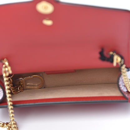 Gucci Patent Embroidered Super Mini Sylvie Chain Shoulder Bag Hibiscus Red 5 of 11